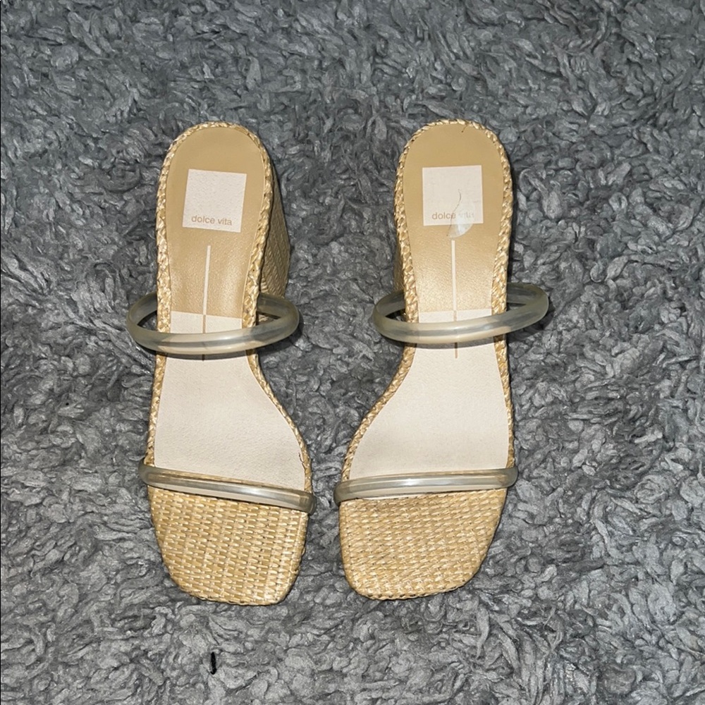 Dolce Vita Tan Wedges with Textured Straps